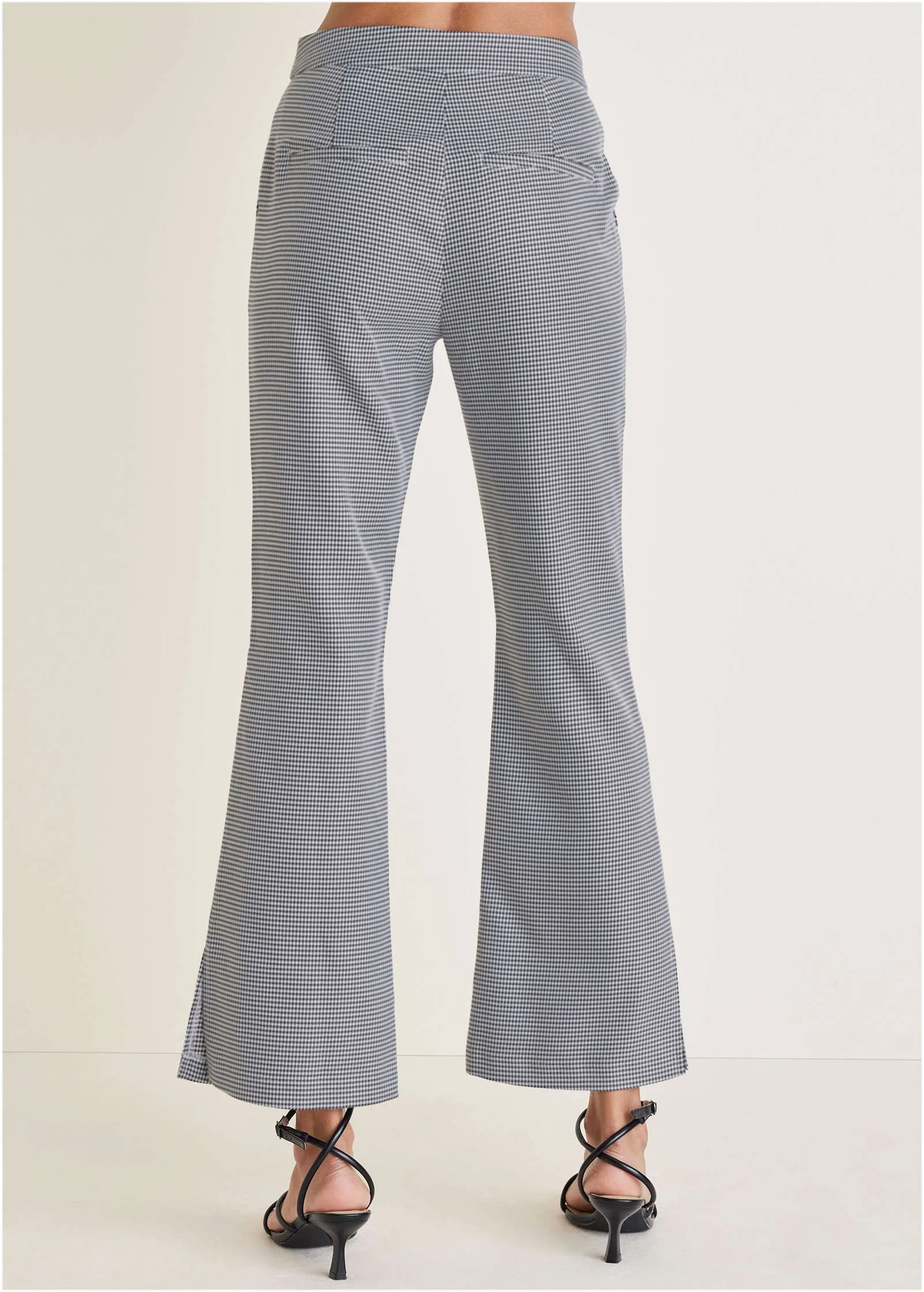 Houndstooth Kick Flare Pant - Black Combo