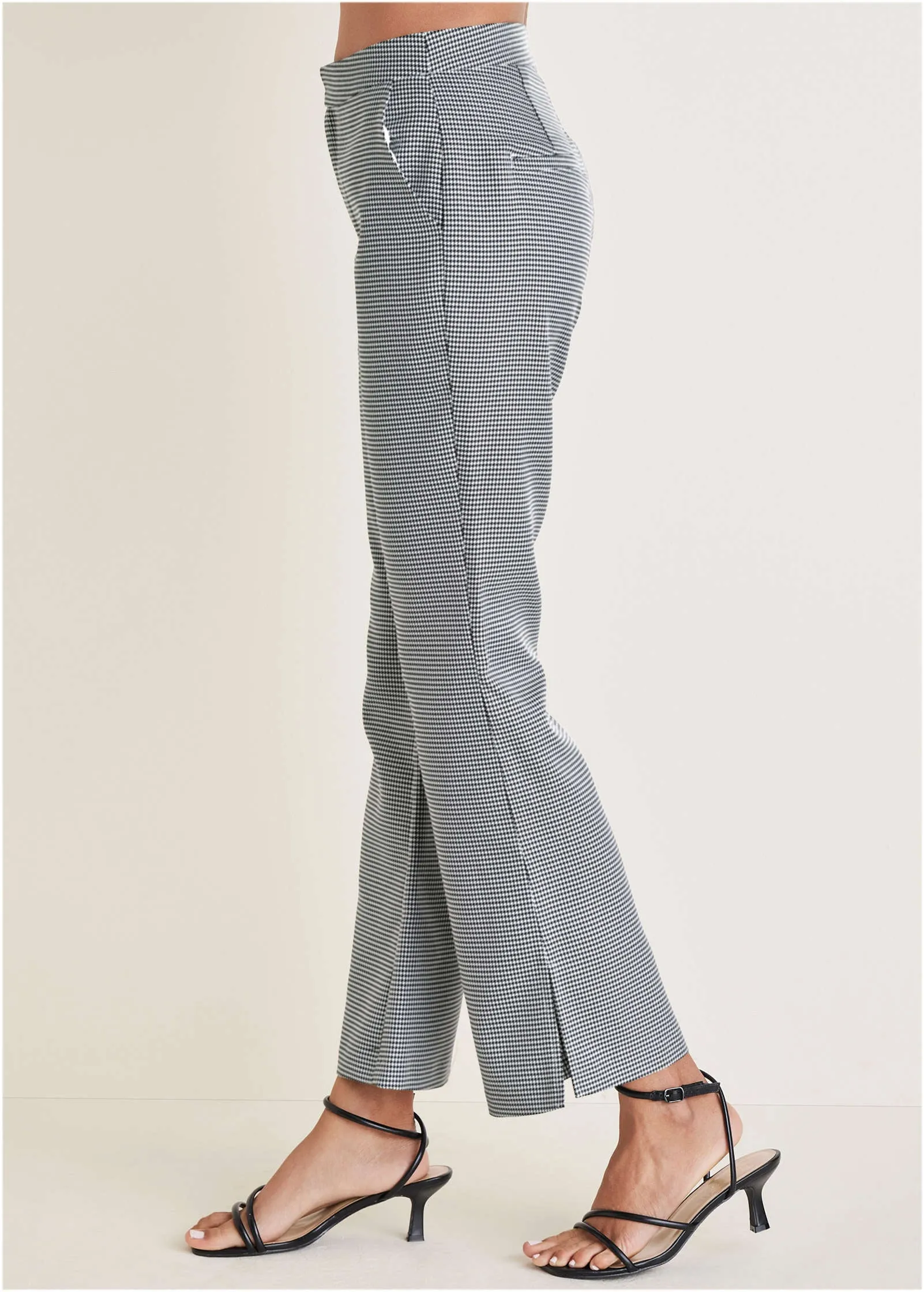 Houndstooth Kick Flare Pant - Black Combo
