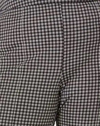 Michael Kors Women's  Check Print Side Zip Cropped Pants Silver  1X | Silver