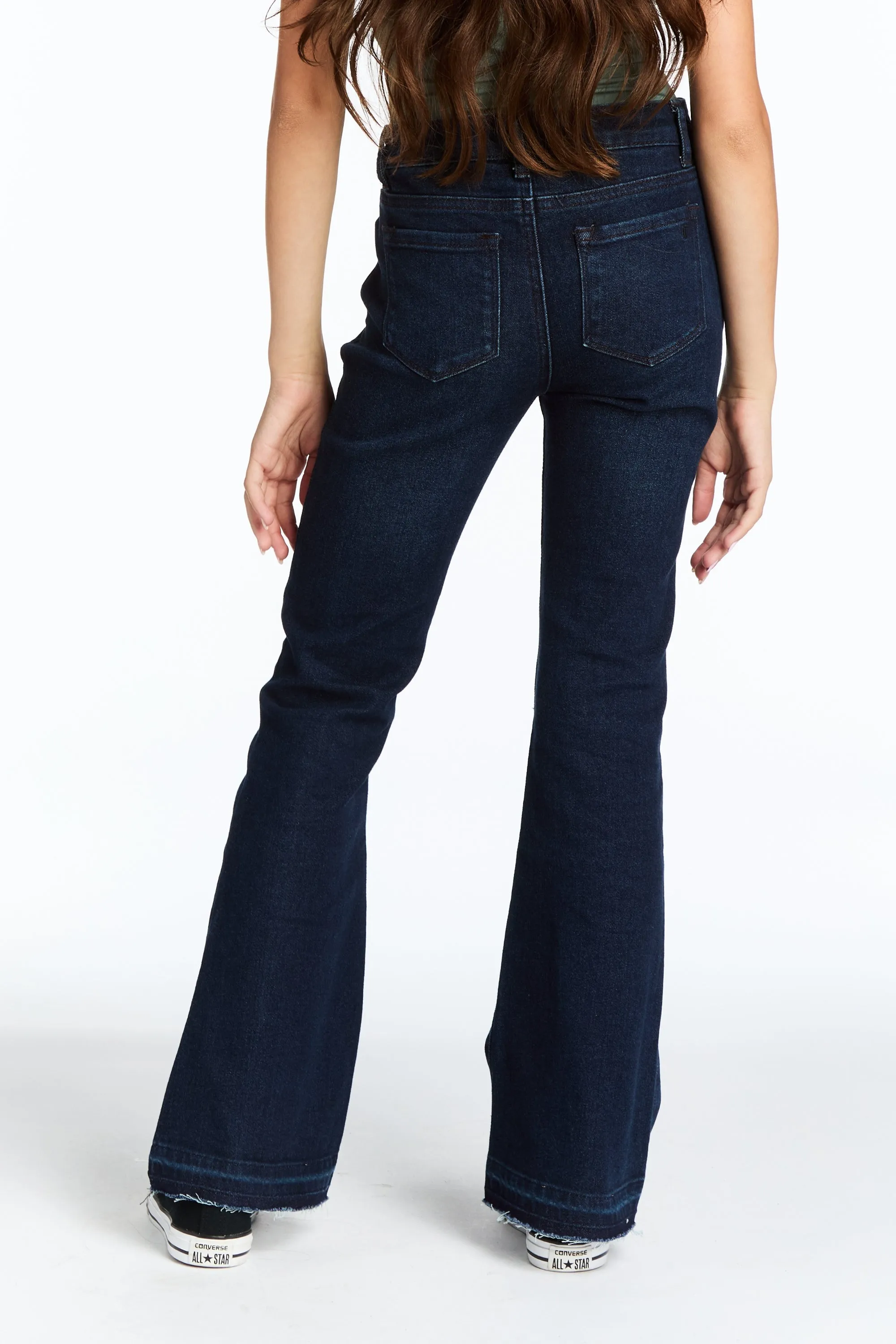 Mid Rise Released Hem Flare