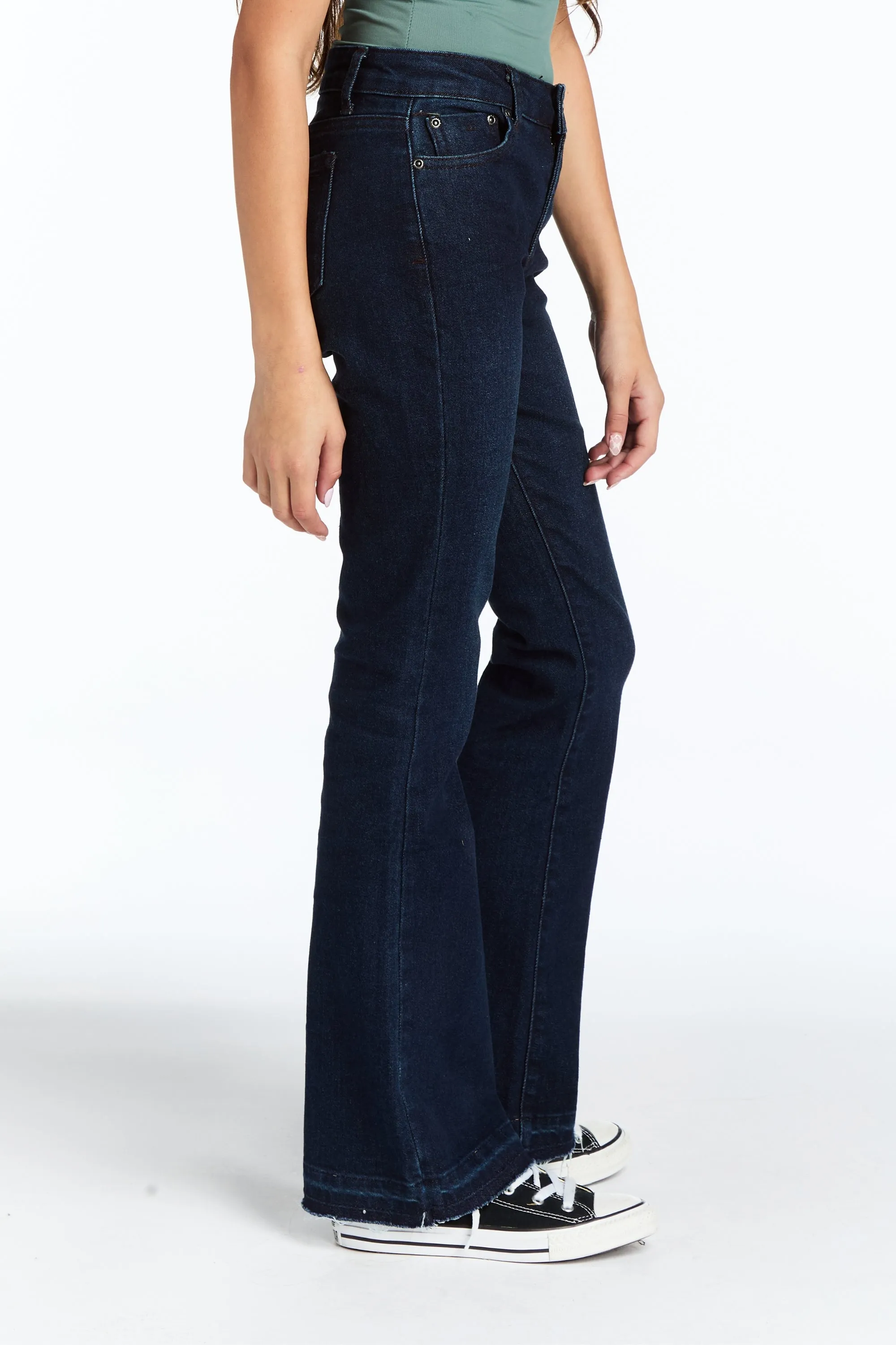 Mid Rise Released Hem Flare