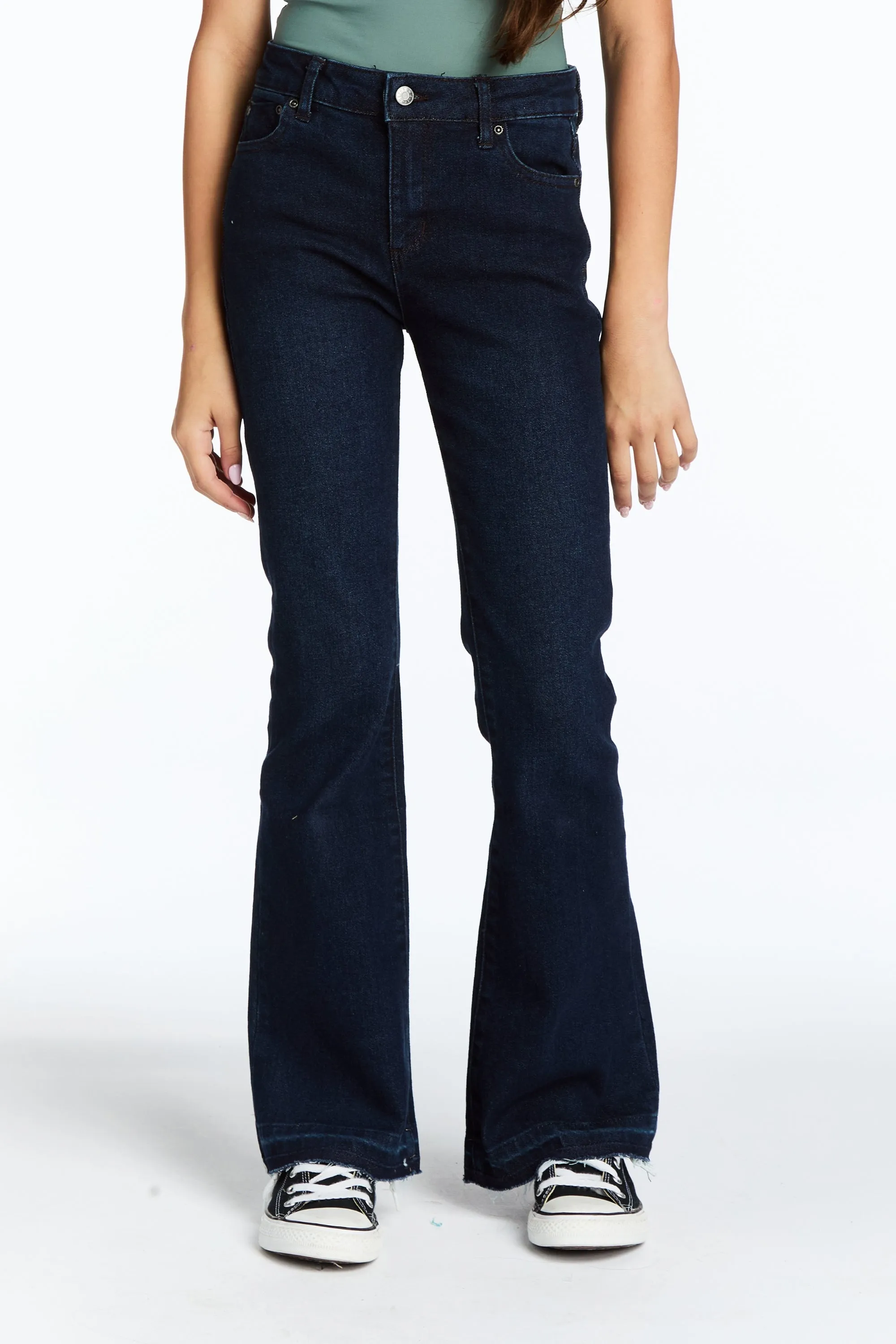 Mid Rise Released Hem Flare