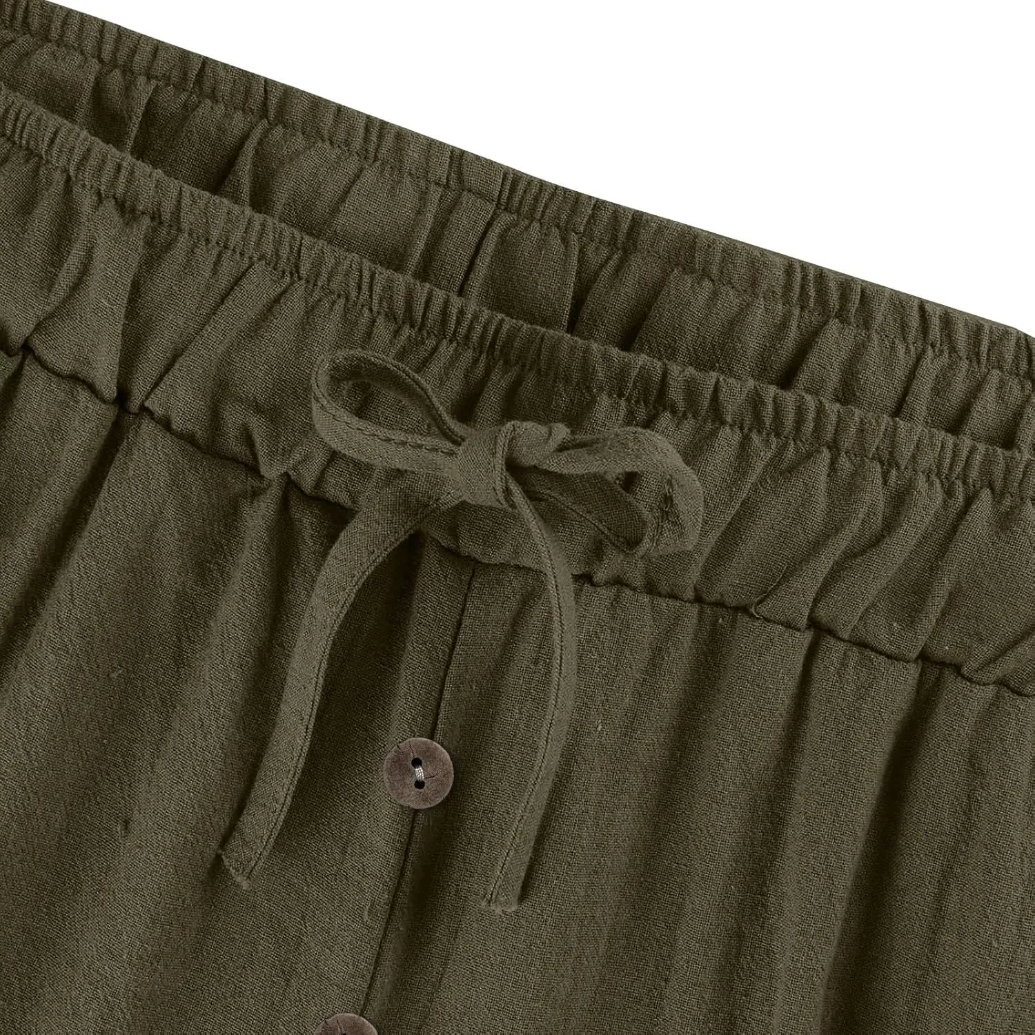 Women Linen Palazzo Pants Wide Leg Flowy Hem Pant Beach Vacation Clothes Casual Lounge Outfits