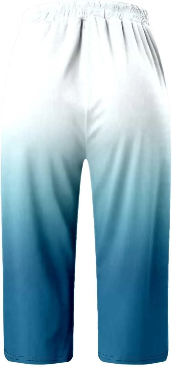 Yoga Capris for Women Casual Summer High Waisted Workout Capri Pants Lightweight Stretch Capri Leggings with Pockets