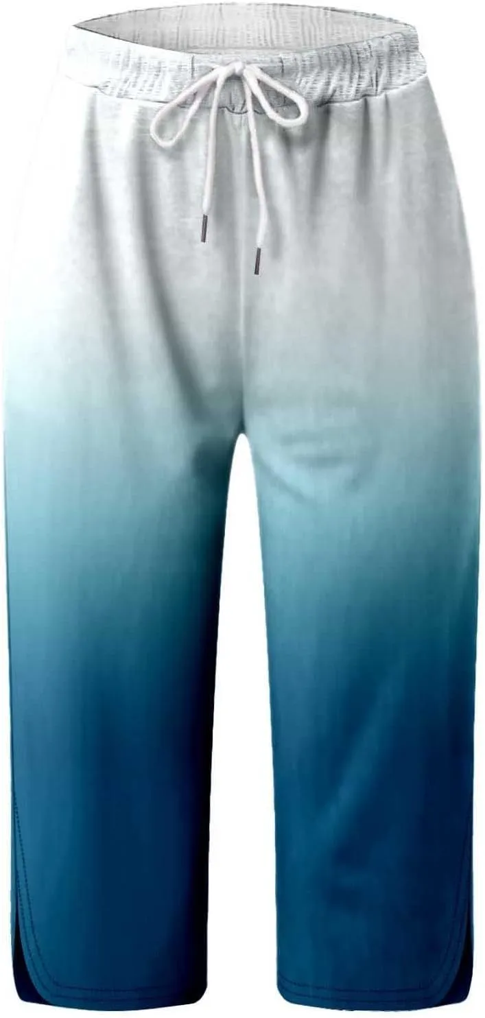 Yoga Capris for Women Casual Summer High Waisted Workout Capri Pants Lightweight Stretch Capri Leggings with Pockets