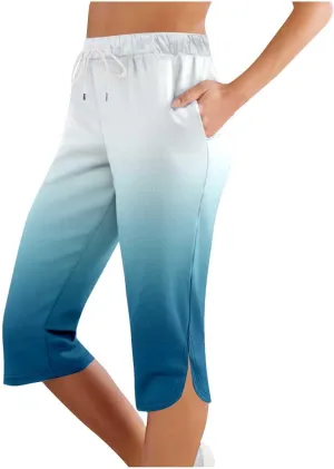 Yoga Capris for Women Casual Summer High Waisted Workout Capri Pants Lightweight Stretch Capri Leggings with Pockets